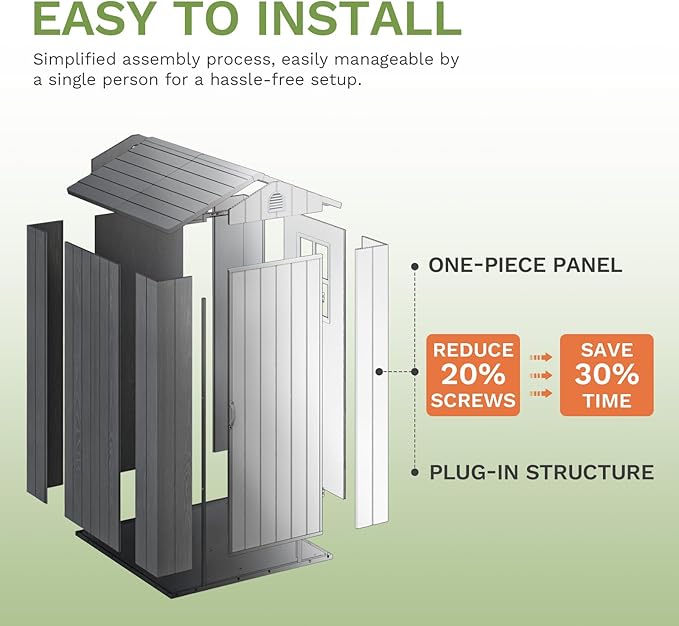 Patiowell 4' x 4' Plastic Outdoor Storage Shed - Image 4