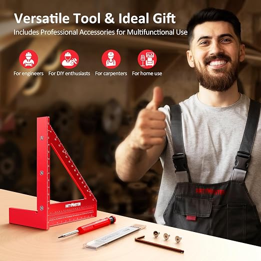 8 inch 3D Multi-Angle Measuring Square Ruler, WT103B High Precision Hole - Image 7