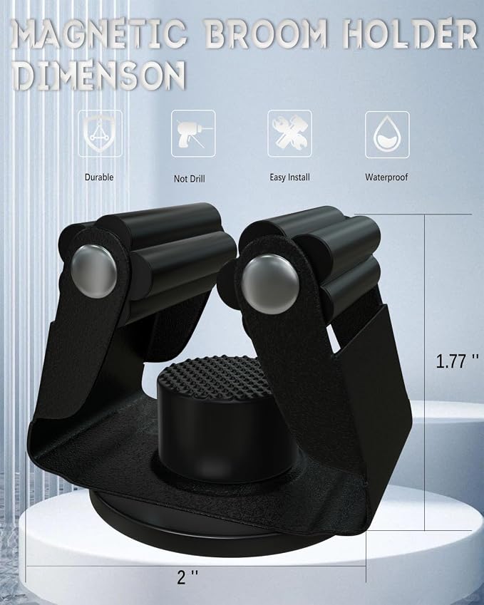 Magnetic Broom Holder Heavy Duty, Magnetic Broom and Mop Organizers - Image 3