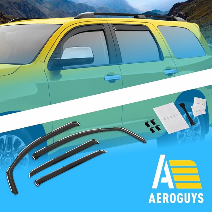 Extra Durable Window Deflectors in-Channel Window Visors Rain Guards Fit - Image 8