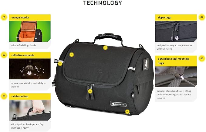 TUBE motorcycle travel luggage, made of waterproof Italian leather, 6.6 gallons - Image 5