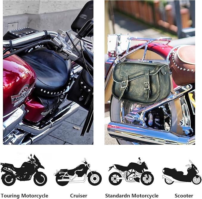 GARGOYLE BELLS Motorcycle Saddle Bags Genuine Leather Motorcycle Luggage Bag - Image 6