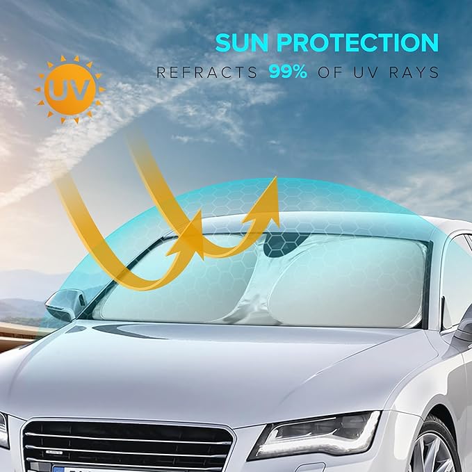 XHRING Windshield Sun Shade Sunshade Compatible - Image 2