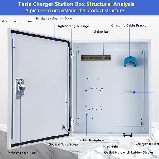 Charger Station Box for Tesla Gen 3 Wall Connector 27.6'' x 20'' x 10'' - Image 4