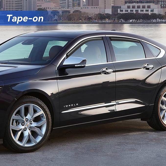 Window Visors Rain Guards for 2014-2020 Chevy Impala, Out-Channel Window Vent - Image 3