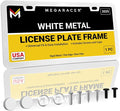 Premium Slim Sleek White License Plate Frame – 1 Pack, Rust-Free & Rattle-Free by MegaRacer