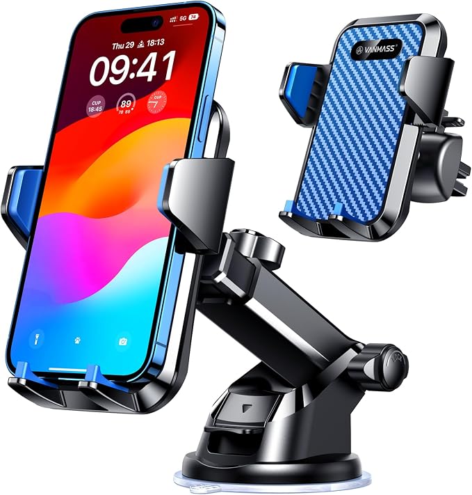 VANMASS Universal Car Phone Mount, 【Patent & Safety Certs】 Upgraded Handsfree by VANMASS