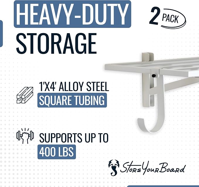 StoreYourBoard 2-Pack Heavy Duty Wall Shelves – Wall-Mounted Garage Storage - Image 3