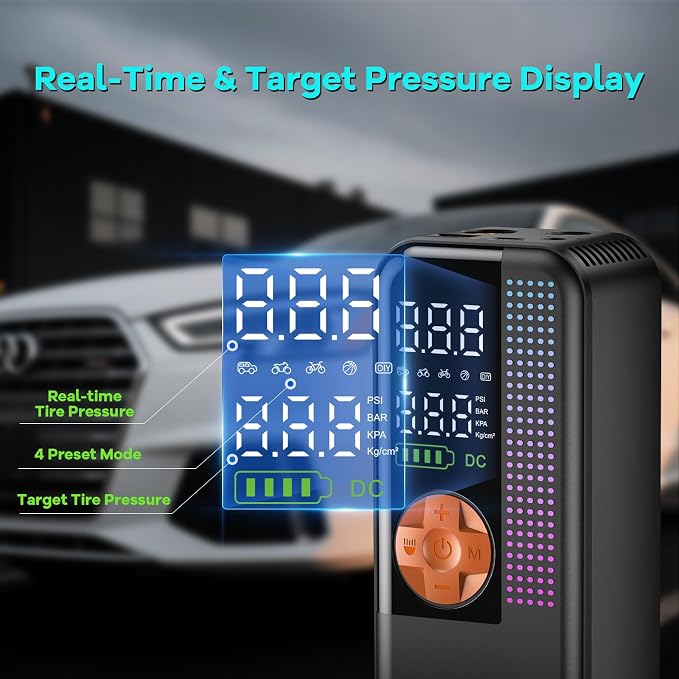Portable Tire Inflator Air Compressor, 150 PSI Cordless Air Pump, 6000mAh - Image 5
