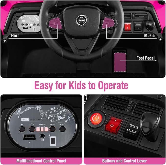 Costzon Kids UTV, 12V Battery Powered Electric Off-Road Car w/Remote Control - Image 2