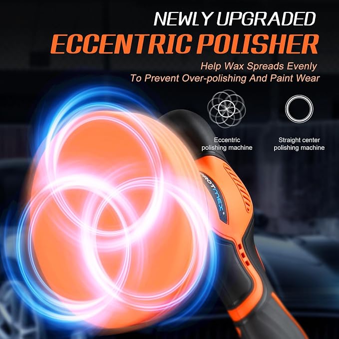 Cordless Car Buffer Polisher w/ 2x2000mAh 21V Batteries, 6 Inch Car buffer - Image 3