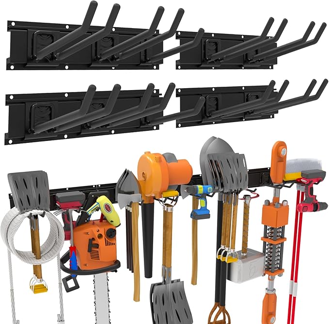 Wall-Mounted Garage Tool Organizer: 64 Inch Heavy-Duty Garden Rack & Wall by Mutilife