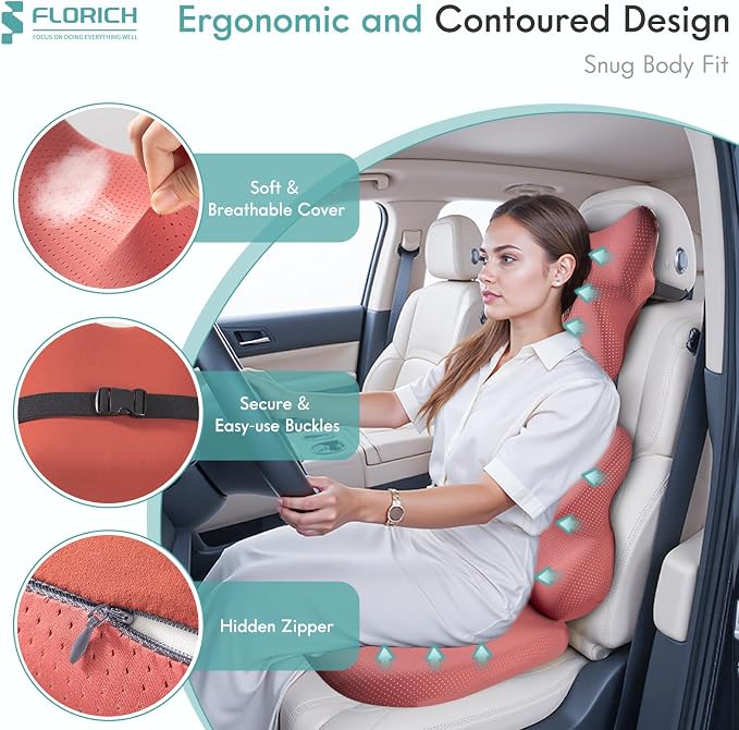 FLORICH Car Seat Cushion and Lumbar Support Pillow - Image 2