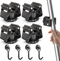3-H Magnetic Broom Holder with Strong Magnetic Hook 8 Pack, Broom Holder Wall by 3-H