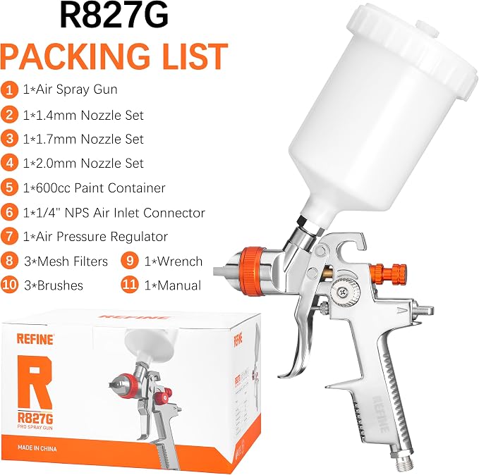 REFINE Spray Gun Kit, Auto Paint Gun - Image 9