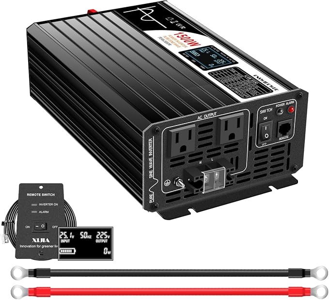 Xijia 1500W Pure Sine Wave Solar Power DC 24V Inverter AC 120V 60HZ Solar by XIJIA