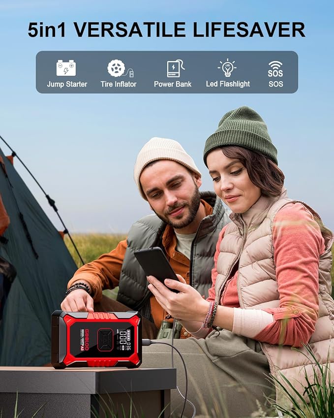 GOOLOO A3 Jump Starter with Air Compressor, 3000A Portable Car Battery Booster - Image 4