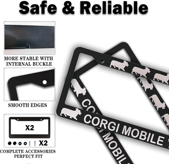 License Plate Frames for Women Black and White License Plate Frame for Men - Image 4