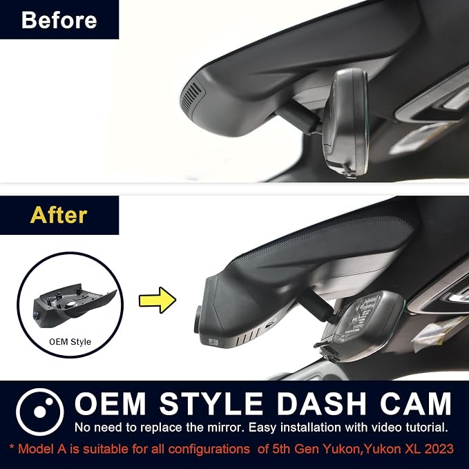 4K Dash Cam Custom fit for GMC Yukon, Yukon XL 2023 2024 2025, SLE SLT AT4 - Image 4