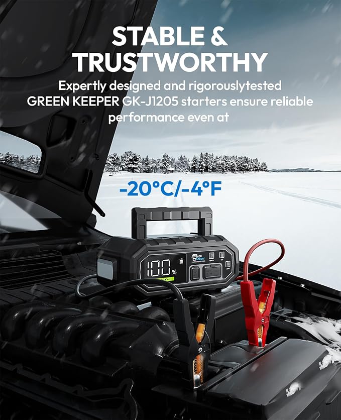 4000A Portable Car Jump Starter: 12V Battery Jumper Box Emergency Kits - Image 7
