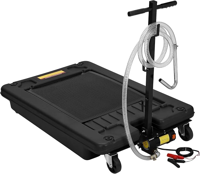 ‌17 Gal Electric Oil Drain Pan, Low Profile Mobile Oil Changing Pan by Fasyou