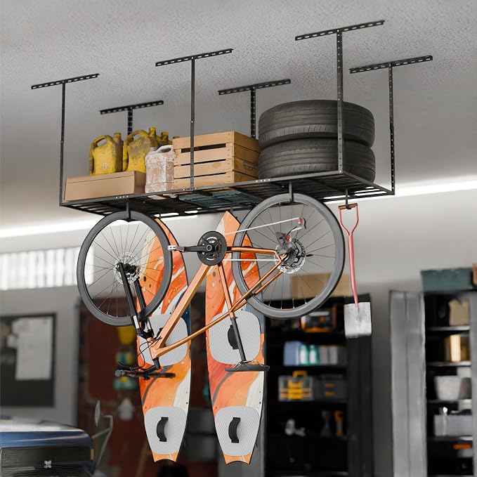 SunsGrove Heavy-Duty 4-Pack Overhead Garage Ceiling Storage Hooks, Add-On - Image 2