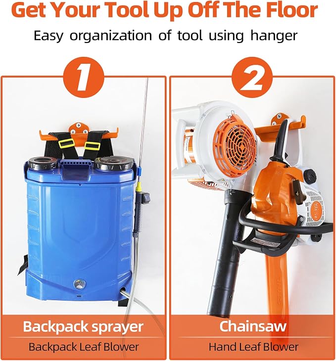 Backpack Leaf Blower Hanger, 2 Pack Backpack Sprayer Wall Mount, Heary Duty - Image 2