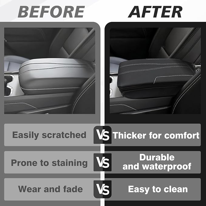 Muslogy Center Console Cover 1-Inch Extra Thick Armrest Pad Compatible - Image 6