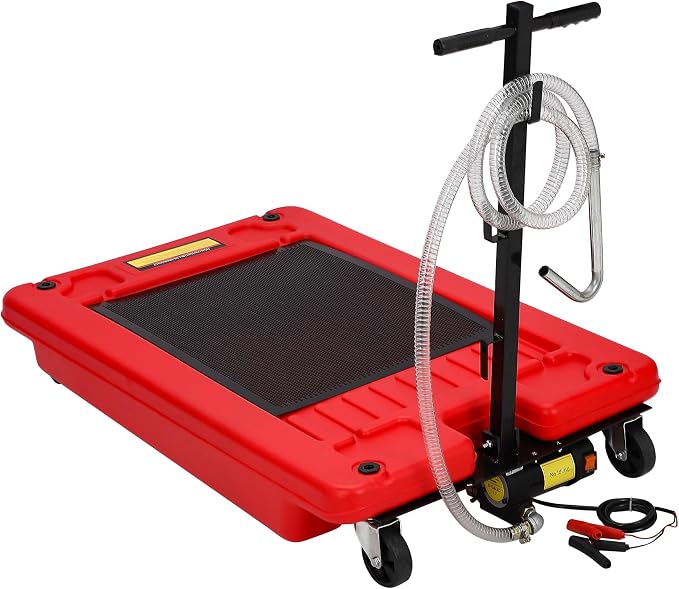 ‌17 Gal Electric Oil Drain Pan, Low Profile Mobile Oil Changing Pan by Fasyou