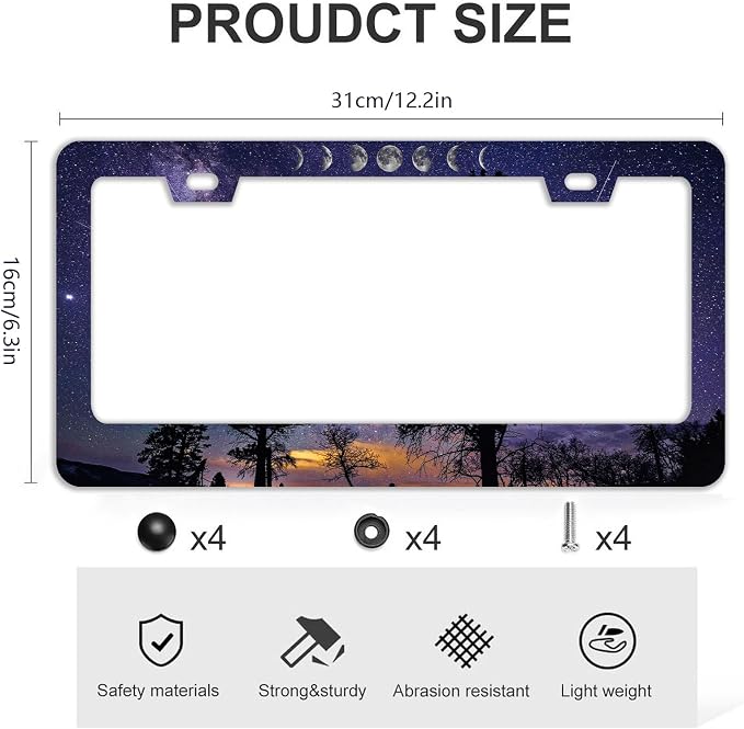 Starry Sky Moon License Plate Frames - Image 4