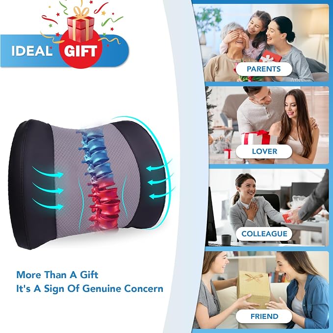 Lumbar Support Pillow for Car, Memory Foam Lumbar Pillow for Lower Back Pain - Image 7