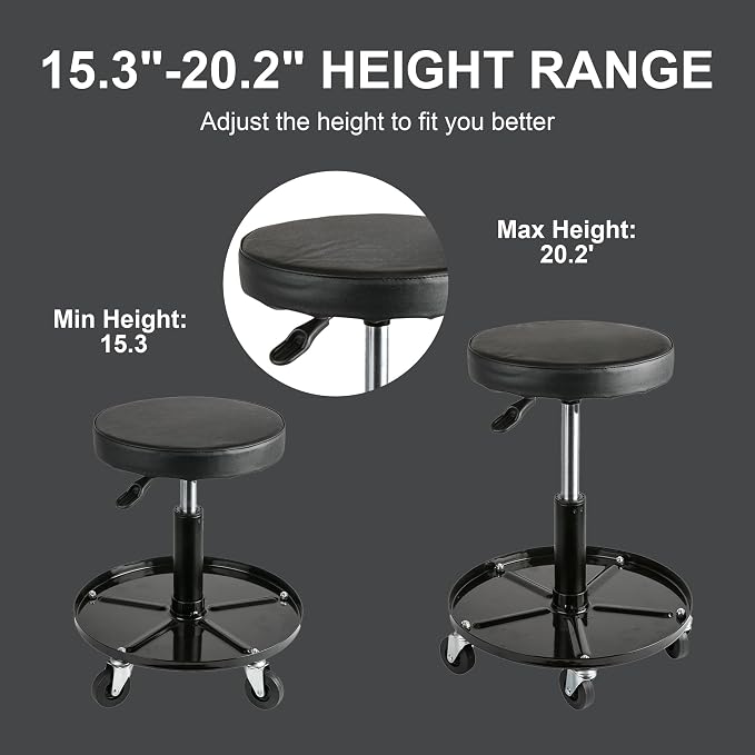 Aain Heavy Duty Adjustable Rolling Seat, - Image 5