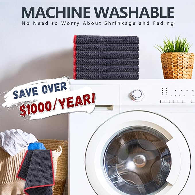Airlab Microfiber Cleaning Cloth Waffle Weave Dust Rags - Image 9