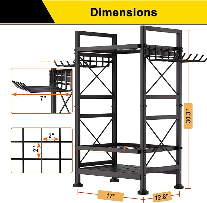GIOTORENT 3 Tier Metal Garden Tool Organizer - Image 3