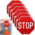 Geetery 6 Pcs Stop Signs 12 x 12 Inches PVC Traffic Cones Top Warning Signs by Geetery
