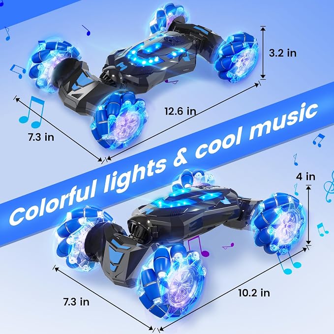 Gesture Sensing RC Stunt Car, 4WD Drift Hand Controlled 360° Flips Trick Car - Image 2