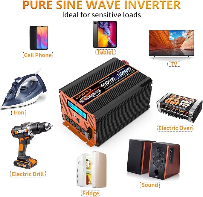 4000 Watt Pure Sine Wave Power Inverter 24V DC to 110V 120V Converter - Image 5