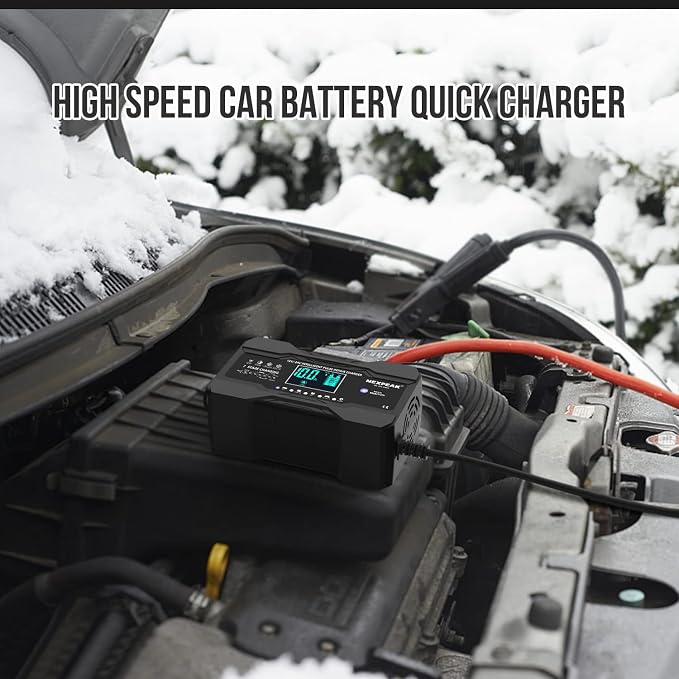 NEXPEAK 10-Amp Car Battery Charger, 12V and 24V Smart Fully Automatic Battery - Image 7