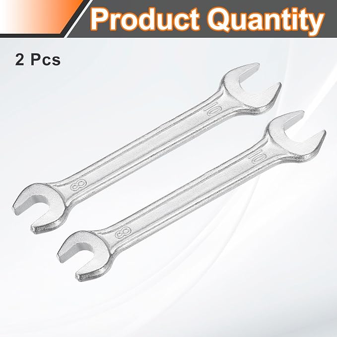 HARFINGTON 2pcs Double Open End Wrench 8mm x 10mm Metric 15 Degree Offset Angle - Image 3