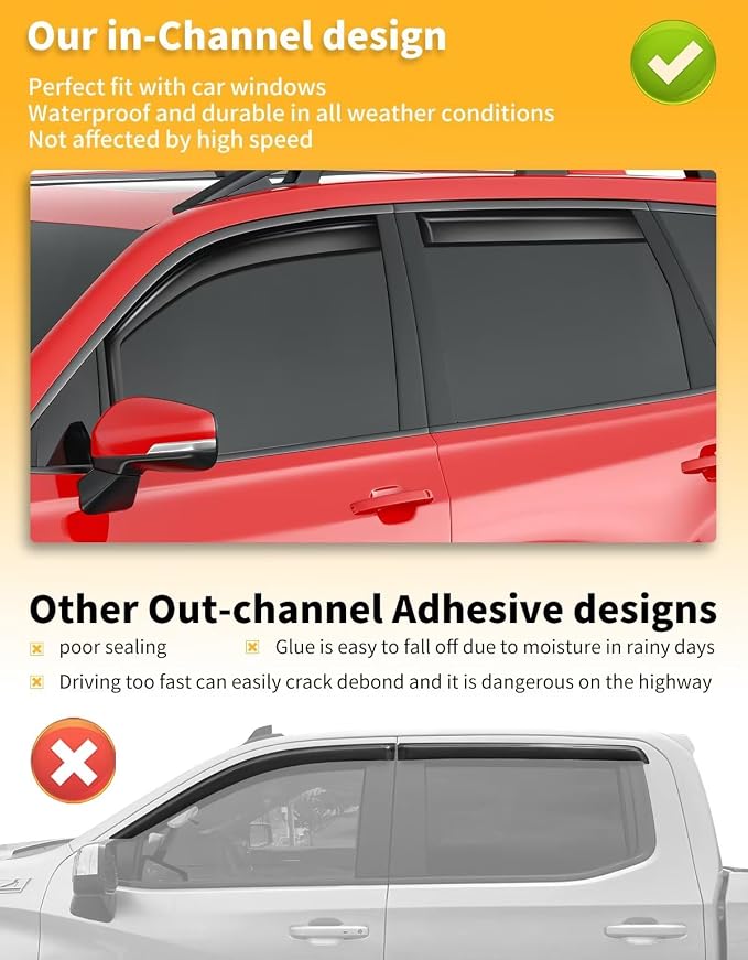 in-Channel Window Rain Guards Fit - Image 6