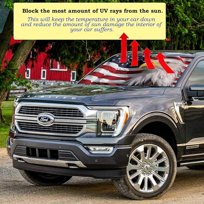 Gven Car Shade Patriotic Car Sun Shade - Image 8