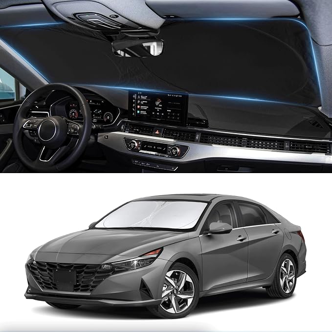 Custom Fit Sunshade for Elantra Windshield Sun Shade for 2021-2024 2025 2026 by INSAUTO