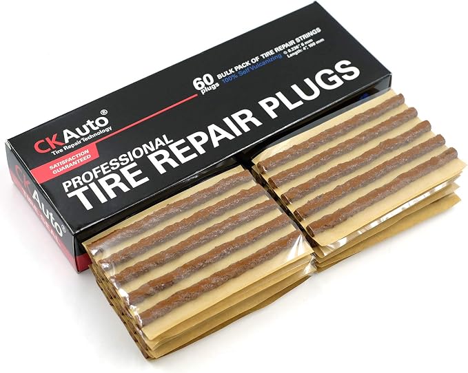 CKAuto 60pcs 4" Brown Tire Repair Strings, Automotive Tool Tire Repair Plugs by CKAuto