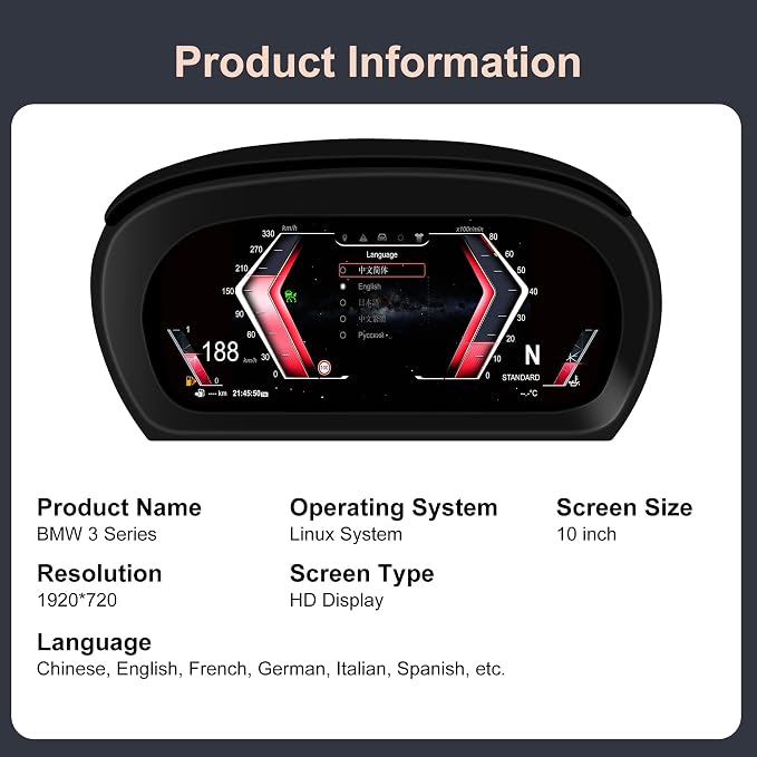 Speedometer Instrument for BMW E90 E91 E92 E93 2005-2012 CCC CIC, 10 inch Linux - Image 5