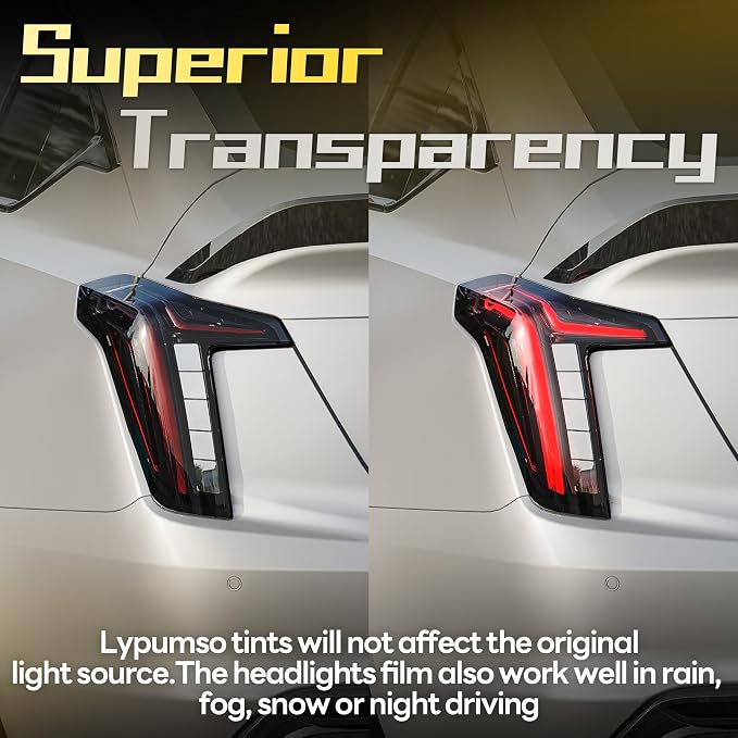 Lypumso 16 x 60 Inches Deep Black Headlight Taillight Car Tint Vinyl Film - Image 5