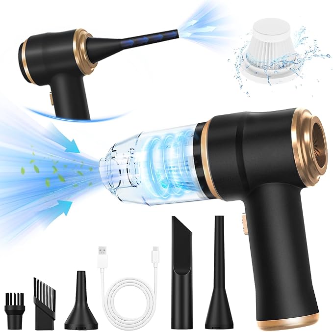 Mini Car Vacuum Portable Cordless Handheld Vacuum Cleaner and Air Duster 2 in 1 by BELIBUY