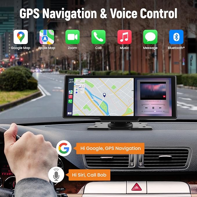 maXpeedingrods Car Stereo with Apple CarPlay & Android Auto, 10.26" Portable - Image 3