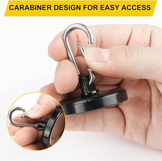 DIYMAG Black Magnetic Hooks, 200LBS Strong Heavy Duty Neodymium Magnet Hook - Image 5