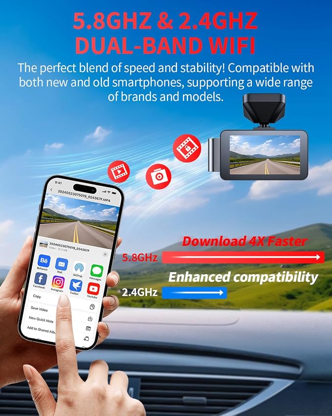 Dash Cam Front and Rear, 4K Full HD Dual Dash Camera - Image 8