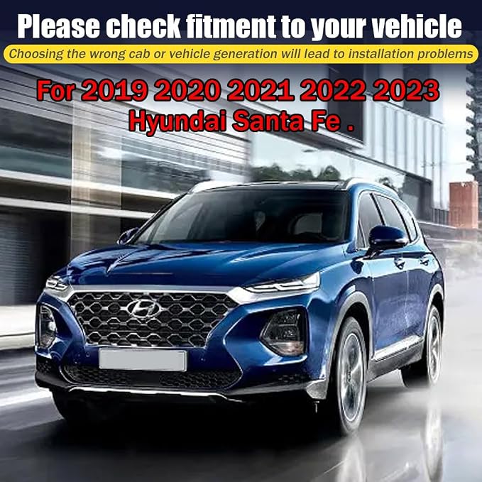Rain Guards for Hyundai Santa Fe 2019-2023, Tape-on Side Window Deflectors for - Image 6
